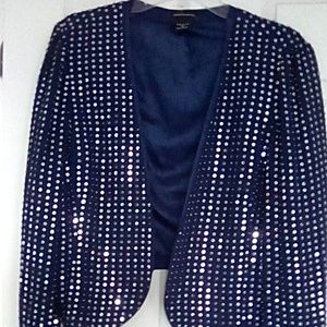 Navy Blue with Silver Sequins Jacket